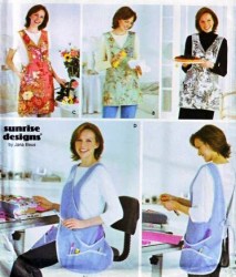 5313 WRAP TIE BUTTON 4 STYLES BODY APRONS PATTERN SM-XL